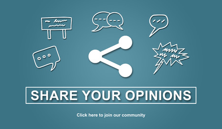 Concept of opinions sharing, illustrationの写真素材