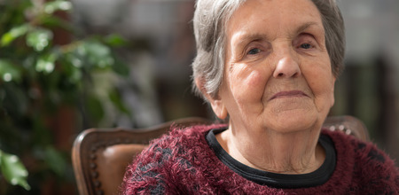 Portrait of a senior womanの写真素材