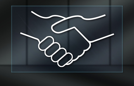 Partnership concept on dark backgroundの写真素材