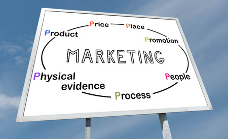 Marketing concept drawn on a billboardの写真素材
