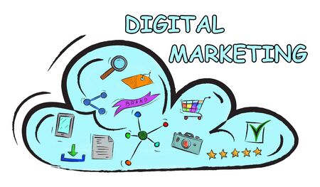 Illustration of a digital marketing conceptの写真素材