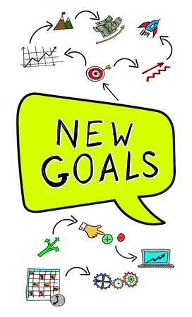 New goals concept drawn on a white backgroundの写真素材