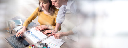 Coworkers having a business discussion in officeの写真素材