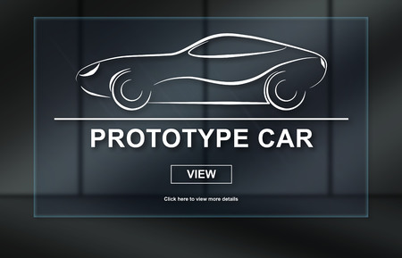 Prototype car concept on dark background