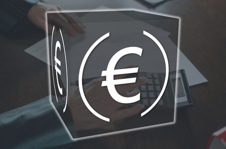 Banking concept illustrated by a picture on backgroundの写真素材