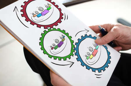 Partnership concept on a paper held by a handの写真素材