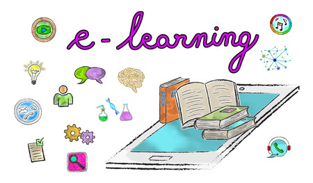 Illustration of an e-learning concept