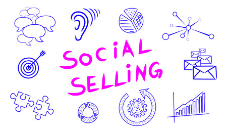 Illustration of a social selling conceptの写真素材