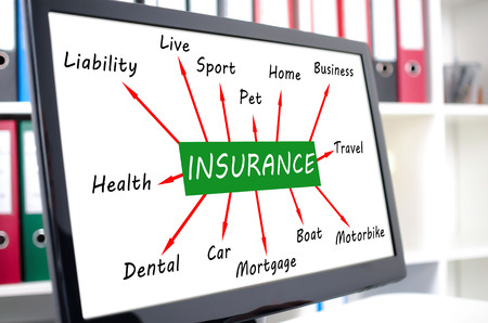 Insurance concept shown on a computer screenの写真素材