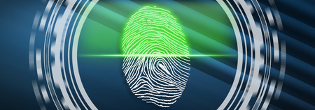 Illustration of a fingerprint security system conceptの写真素材
