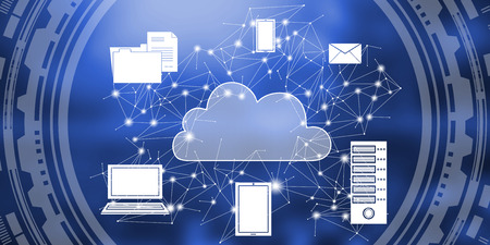Illustration of a cloud computing concept