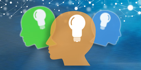 Illustration of a human brain ideas concept