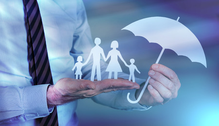 Symbol of family protection by a general agent; light effectの写真素材