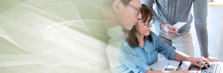 Business people working together in office. panoramic bannerの写真素材