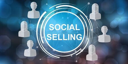 Illustration of a social selling conceptの写真素材