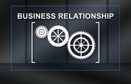 Business relationship concept on dark backgroundの写真素材