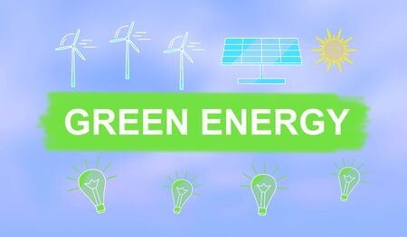 Illustration of a green energy conceptの写真素材