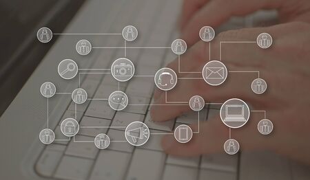 Social media network concept illustrated by a picture on background
