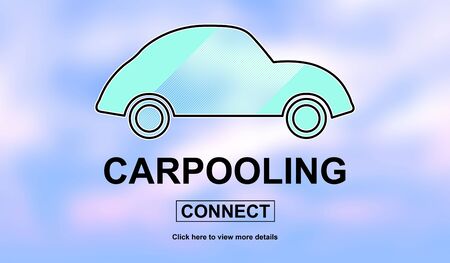 Illustration of a carpooling conceptの写真素材
