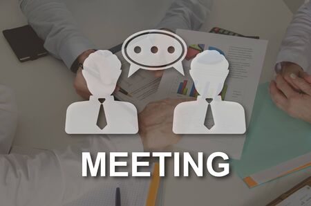 Meeting concept illustrated by a picture on backgroundの写真素材