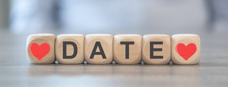 Concept of date on wooden blocksの写真素材