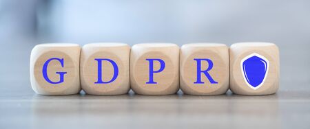Concept of gdpr on wooden blocksの写真素材