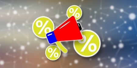 Illustration of a discount announcement conceptの写真素材