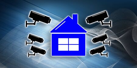 Illustration of a security camera conceptの写真素材