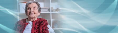 Portrait of a senior woman; panoramic banner