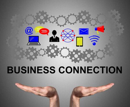 Open hands sustaining business connection concept