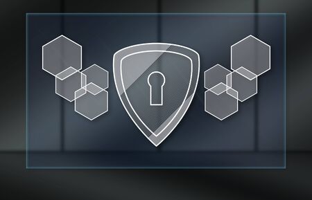 Protection concept on dark background