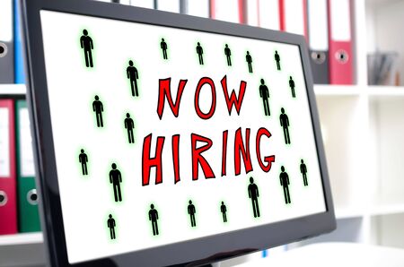 Hiring concept shown on a computer screenの写真素材