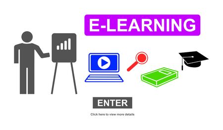 Illustration of an e-learning conceptの写真素材