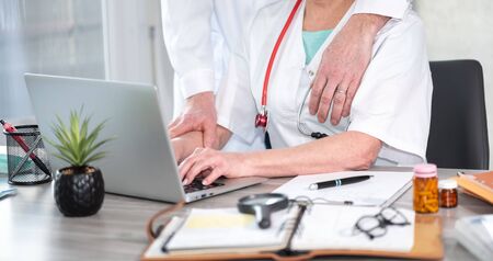 Sexual harassment in hospital environmentの写真素材