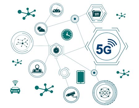 Concept of 5g with connected icons