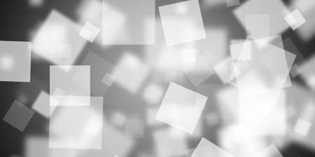Flying square shapes over silver backgroundの写真素材