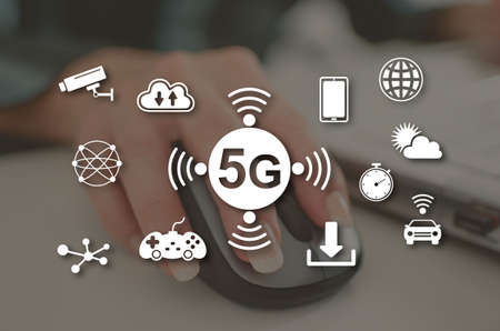 5g concept illustrated by a picture on background