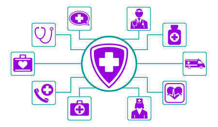 Illustration of a health protection conceptの写真素材