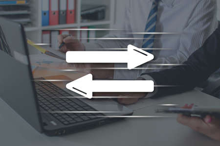 Decision concept illustrated by a picture on backgroundの写真素材