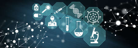 Illustration of a medical research conceptの写真素材