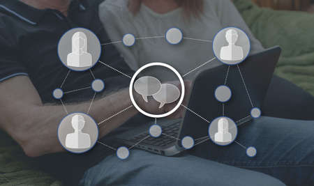 Social network concept illustrated by a picture on background
