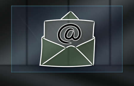 Email concept on dark background