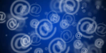 Flying at signs over blue backgroundの写真素材