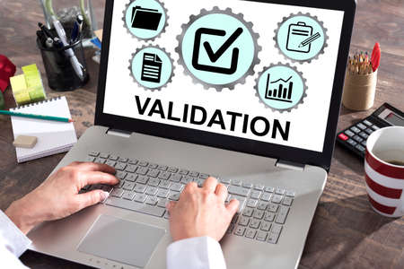 Validation concept shown on a laptop screen