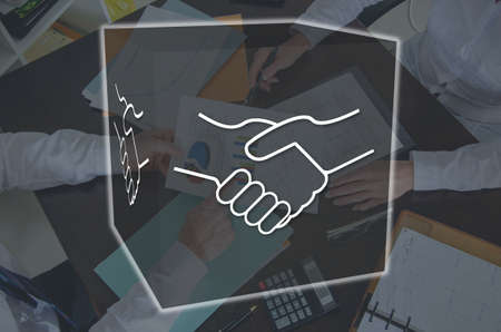 Partnership concept illustrated by a picture on backgroundの写真素材