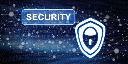 Illustration of a cyber security conceptの写真素材