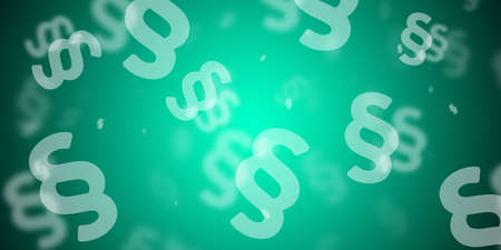 Flying paragraph symbols over light green background