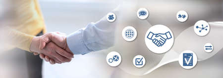 Concept of collaboration with business people shaking hands