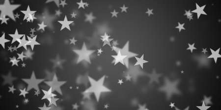 Flying stars over gray backgroundの写真素材