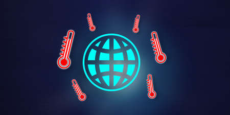 Illustration of a global warming conceptの写真素材